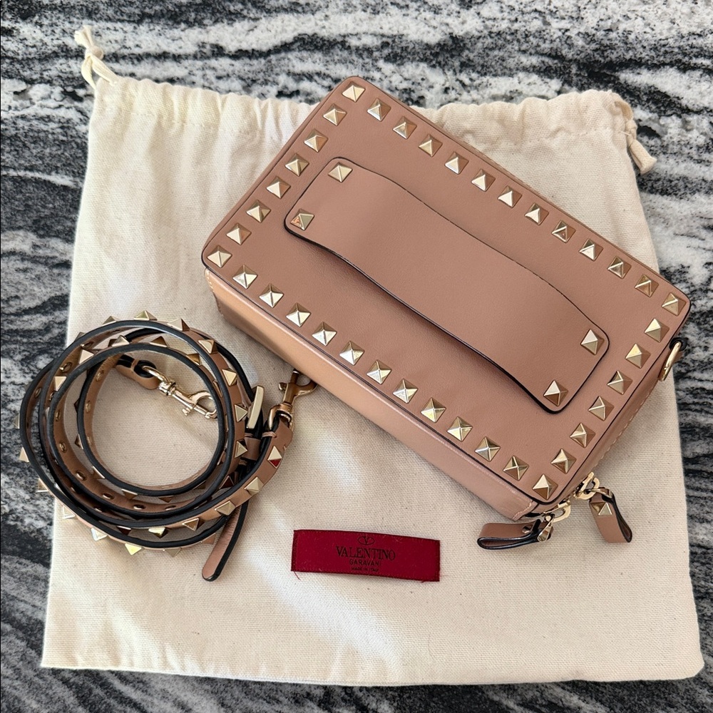 Valentino Blush Pink Studded Crossbody Bag